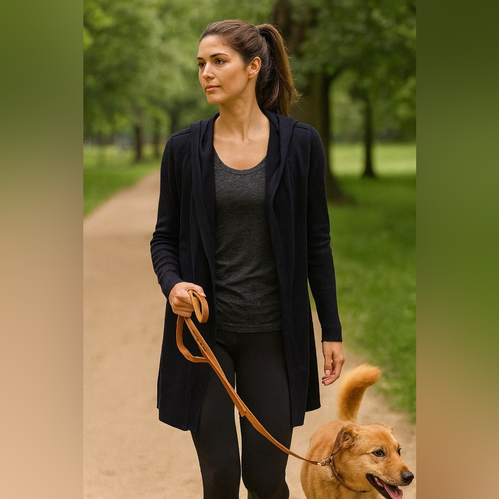 Athleta Dark Blue Cardigan‎ Wrap With Hood